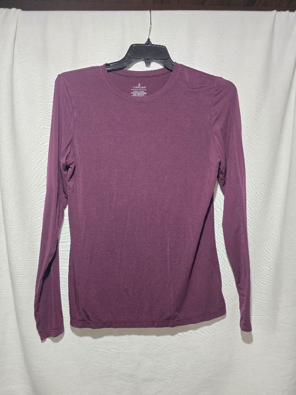 Cuddl Duds Softwear with Stretch Long Sleeve Crew Neck Top Womens L Burgundy GUC